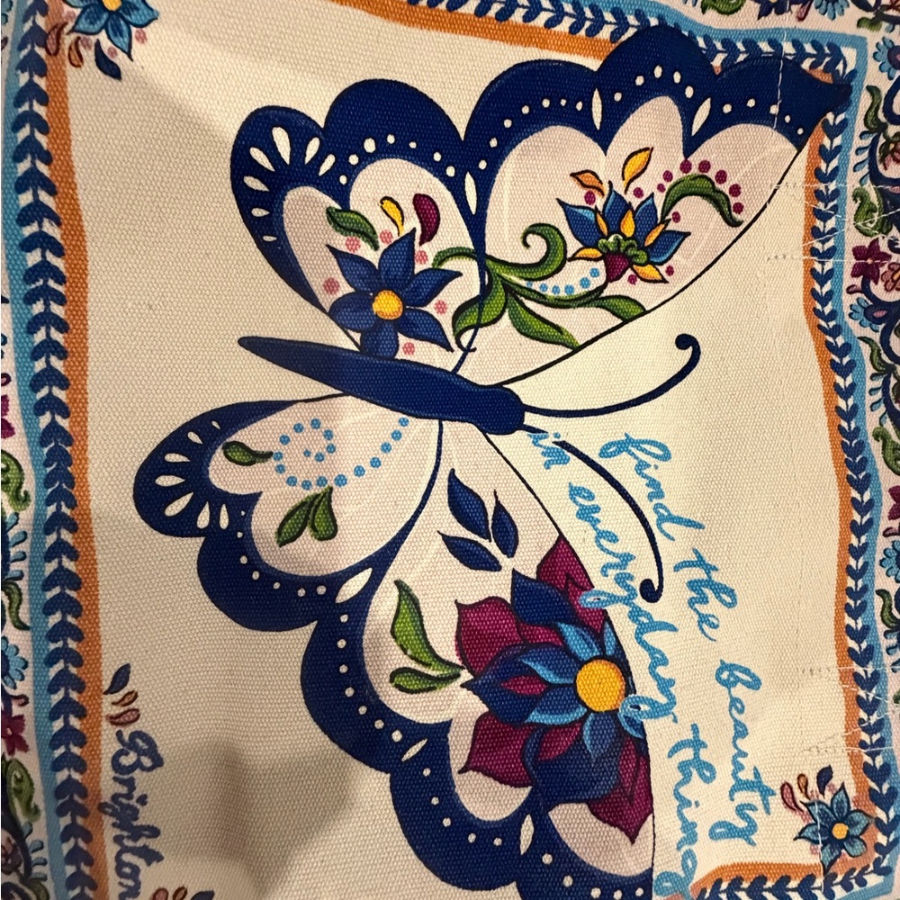 Brighton Butterfly Garden Tote - Blue and Cream - Picture 4 of 6